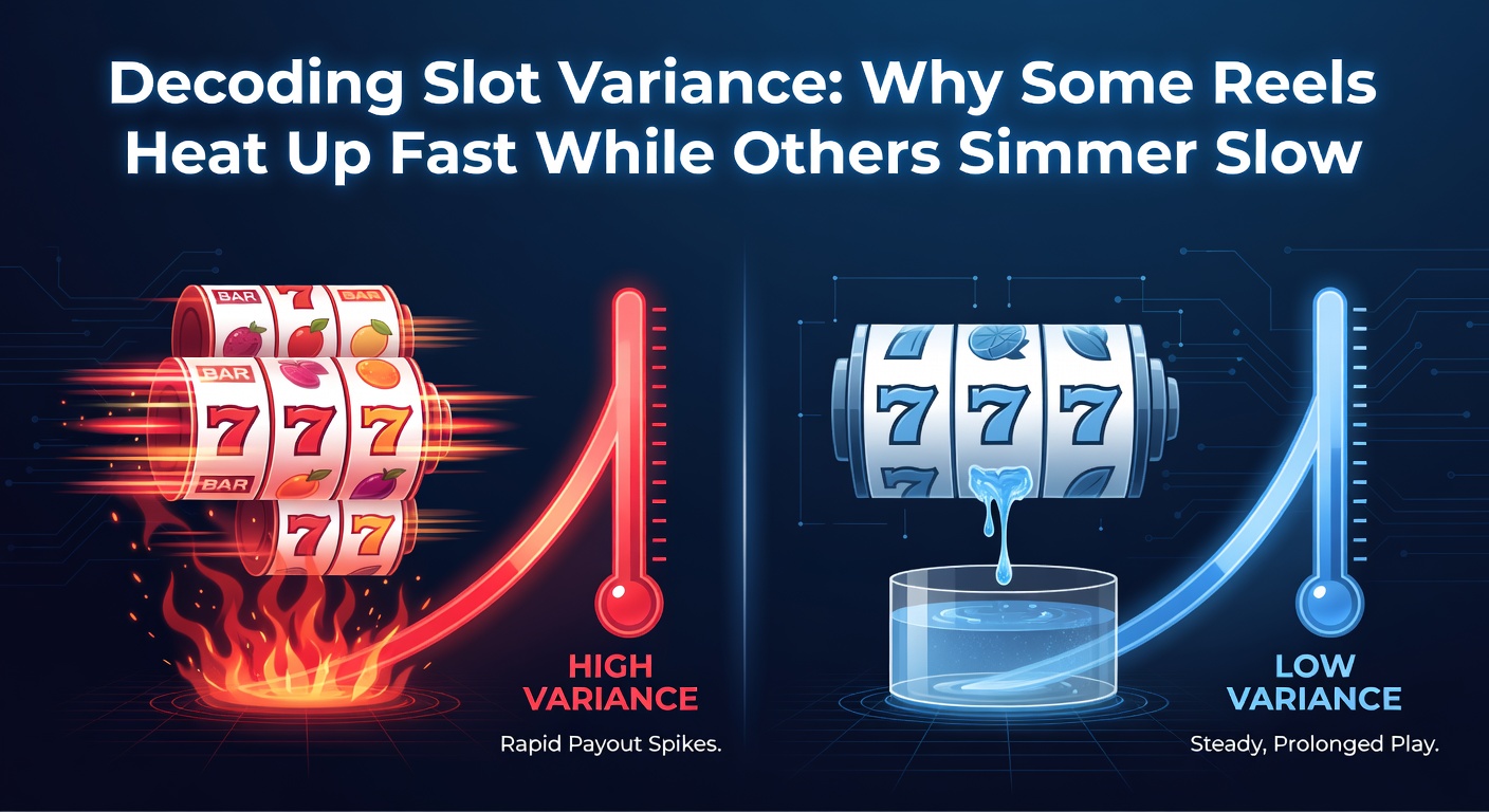 Colorful slot machine reels spinning with symbols bursting in high-energy wins contrasted against steady payouts