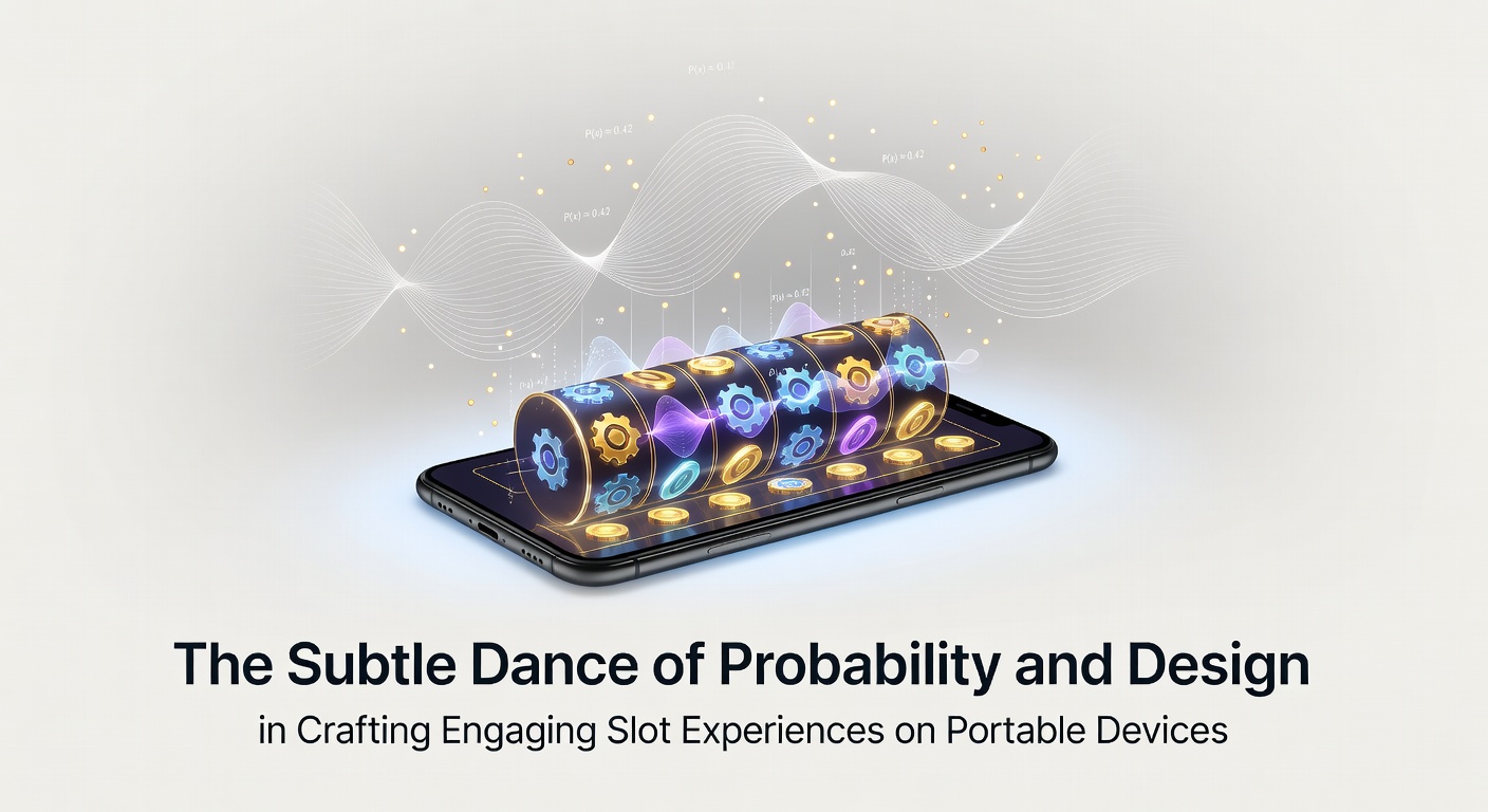 Mobile slot game interface showing probability-driven reel animations and design elements on a smartphone screen